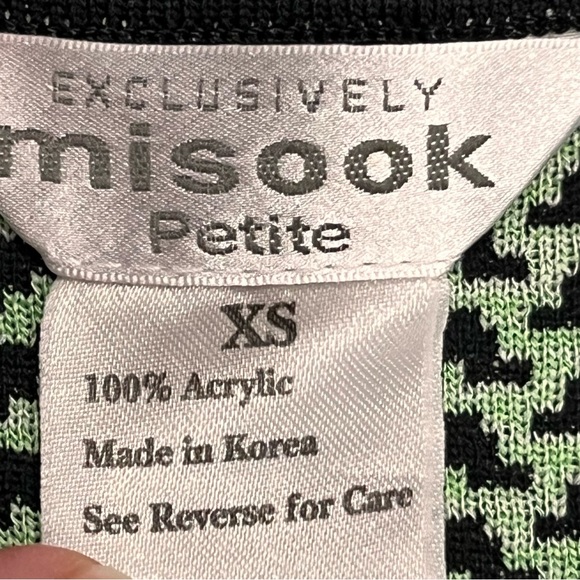 Exclusively Misook Green Printed Stretch Acrylic Sleeveless Bodycon Dress XS - Picture 8 of 9